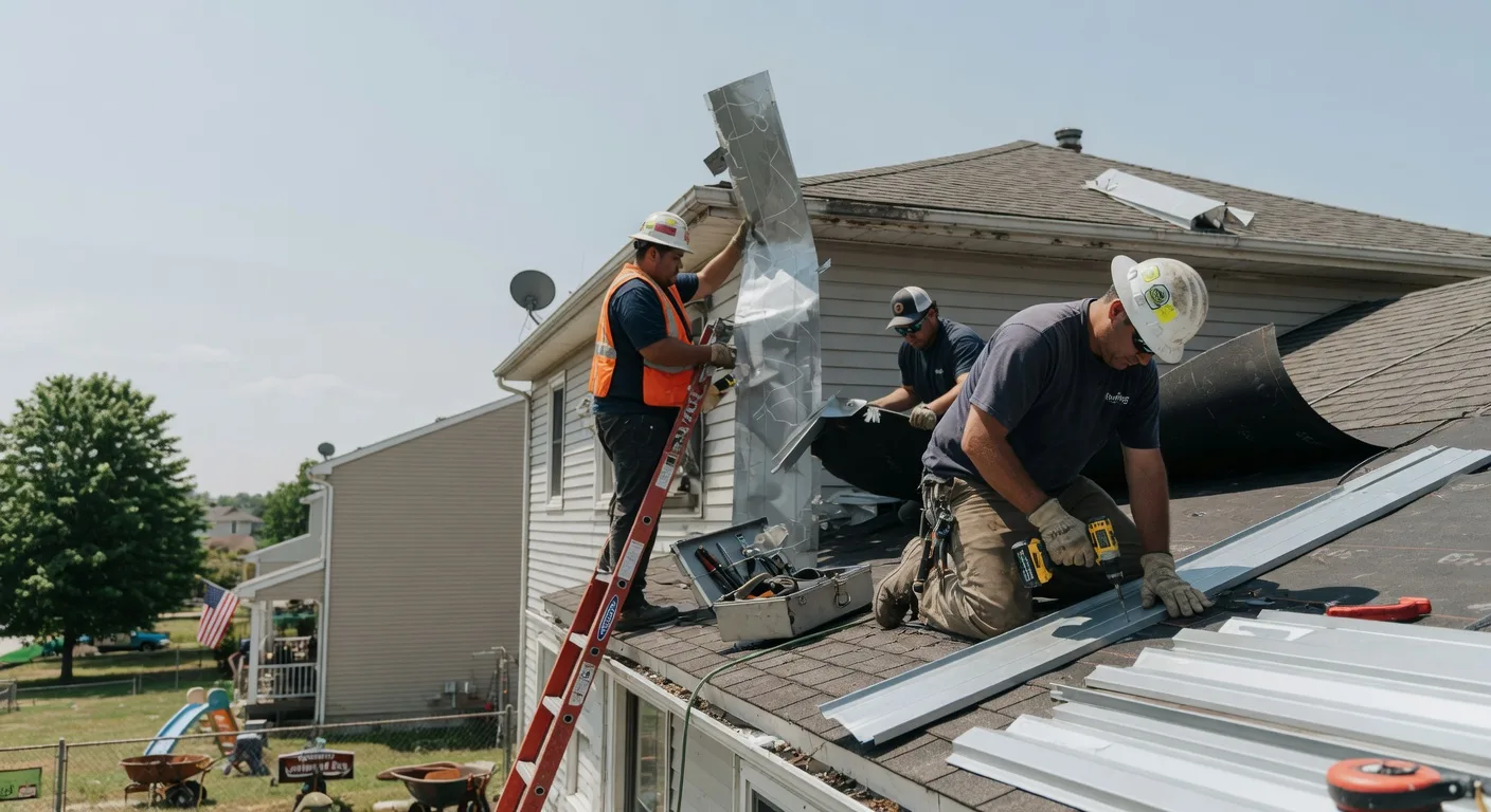 Storm Damage Metal Roof Repair in Whitesboro, OK